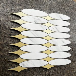 Nuevo Mosaico <span class=keywords><strong>de</strong></span> Mármol Blanco Natural con Diseño <span class=keywords><strong>de</strong></span> Rosas y Flor, Mosaico <span class=keywords><strong>de</strong></span> Mármol con Madreperla, Decoración <span class=keywords><strong>de</strong></span> Pared <span class=keywords><strong>de</strong></span> Lujo, Azulejo para Revestimiento - Product Image 5