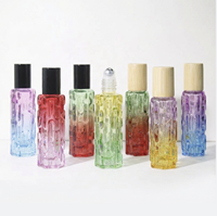 Flacons roll-on en verre de 10 ml pour huiles essentielles et parfums, avec bouchon à vis coloré mat, rechargeables, pour sérum de soin de la peau