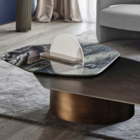 Table basse personnalisée en métal doré, acier inoxydable, moderne, faite à la main, écologique, durable, multifonctionnelle, luxe, salon