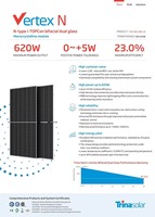 Panneau solaire monocristallin N-Type I- bifacial demi-cellule double verre cadre argenté 590W-620W IP68 J-Box 23% de rendement 110 cellules