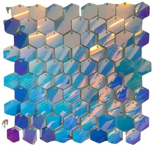 Vente en gros, panneau hexagonal Palmy, paillettes scintillantes, argent, or, panneaux muraux scintillants pour décoration de scène de mariage - Product Image 1