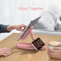 Support de téléphone pliable de bureau universel mignon support miroir téléphone portable réglable tablette support de support pliable