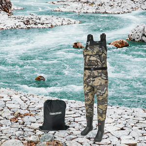 2025 Custom Neoprene Fishing <strong>Overalls</strong> with <strong>Boots</strong> Waterproof PVC and Nylon Waders Rubber Outsole Hip and Chest Wader Types - Product Image 3