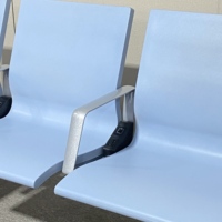 Chaises d'attente commerciales durables en aluminium ergonomique et cuir PU écologique pour aéroport, salon, hôpital, clinique, réception
