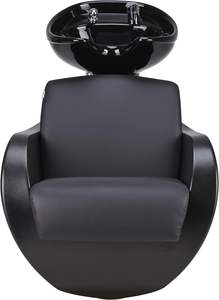 Silla de peluquería de diseño moderno AYALA Thomas con lavado inverso, lavabo de peluquería negro, silla de peluquería, silla de lavado - Product Image 4