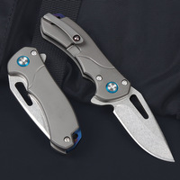 Mini couteau de poche pliant en alliage de titane en acier D2 avec lame en acier inoxydable pour le camping en plein air et l'auto-défense en stock