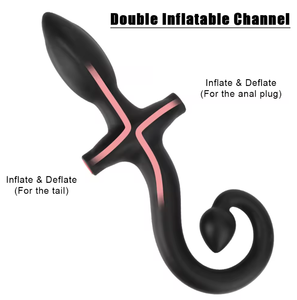 Juego de tapones anales Kit de tapones anales de silicona Dilatador anal de doble canal inflable Estimulación de próstata para masturbación anal - Product Image 6