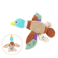 Jouet en peluche durable et interactif personnalisé pour petit chiot de taille moyenne avec perroquet en peluche grinçant avec jambe en corde Jouets à mâcher pour chien
