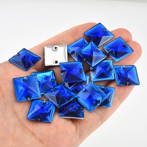 Strass carrés en résine Oleeya, pierres précieuses en vrac, cristaux Strass à dos plat argenté à coudre pour robe de mariée - Product Image 5