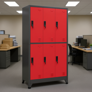 Armario Metálico de Dos Niveles de 35.4"x17.7"x70.9" para Almacenamiento en Garaje u Oficina - Product Image 2