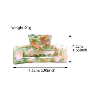 Aanpassen Logo Effen Kleuren Vintage Retro Stijl Grote Acetaat Populaire Haarclips Haarklauw - Product Image 6