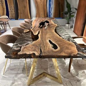 Tavolo da Pranzo per Ristorante in Legno e Resina Epossidica Personalizzato, Arredamento Moderno per Esterni - Product Image 6