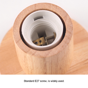 LED bảng ánh sáng gỗ đèn bàn trang trí ánh sáng ban đêm Đèn bàn rắn gỗ E27 ổ cắm ánh sáng cơ sở chủ cắm ấm đèn - Product Image 4