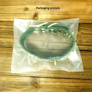 JXANRY-Chaîne de chien en or rose personnalisable, collier anti-loup en cuir avec pierre de cristal - Product Image 4