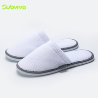 Chaussons d'hôtel en tissu doux et respirant, type coton, semelle antidérapante, chaussons jetables en toile pour chambre d'hôtes et complexe hôtelier