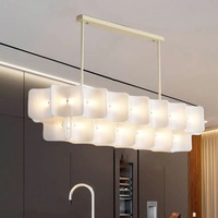 Lampe suspendue fixe en acrylique à ondulations linéaires, couleur crème, 3000K, lumière chaude, pour salle à manger, cuisine, villa, appartement, décoration, CE, garantie 2 ans