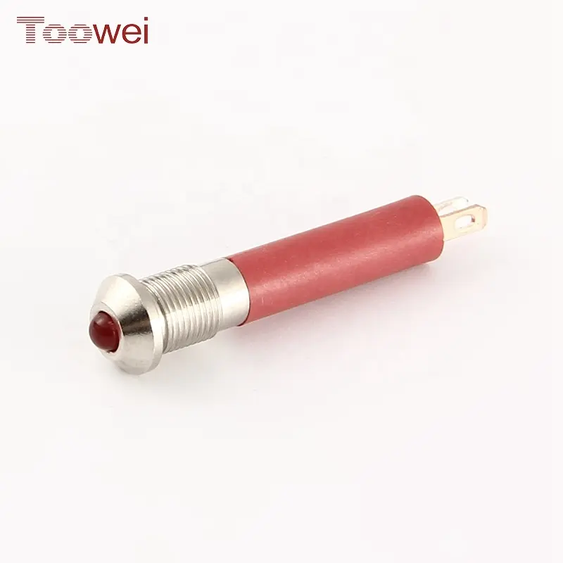 6mm LED IP67 Waterproof Metal Indicator Signal Lamp Small Power Indicator With Red Flashing Light