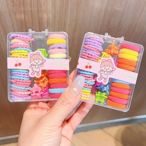 Venta al por mayor de lazos coloridos para el cabello para niños, 90 Uds., diadema elástica de goma empaquetada en caja, accesorios para el cabello de niña pequeña - Product Image 4