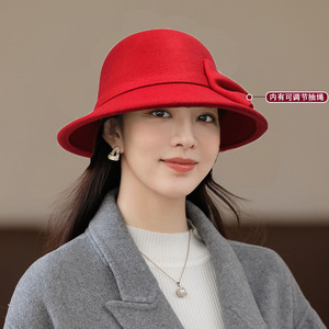 Chapeau Fedora Trilby Vintage en Feutre de Laine avec Nœud pour Femme et Fille – Collection Hiver - Product Image 4