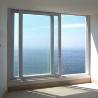 Fenêtre coulissante en aluminium à rupture de pont thermique avec double vitrage trempé noir, conforme aux normes NFRC, CA, Title 24, Energy Star, résistante aux ouragans
