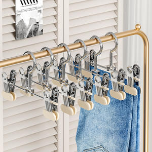 Pinces à vêtements rectangulaires à crochet, gain de place, pour pantalons, jupes, organisateur de garde-robe, solution de rangement - Product Image 1