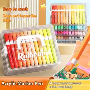 120 couleur <span class=keywords><strong>facile</strong></span> lavable acrylique Art marqueur enfants Non toxique <span class=keywords><strong>aquarelle</strong></span> stylo ensemble double face écriture Triangle bâton pinceau - Product Image 6