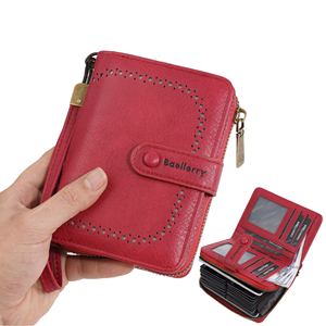 WRIZA PU Leather Wallet for Women with Polyester Lining Compact Zipper Card Holder Coin Pocket Stylish Everyday <b>Purse</b> Gift - Product Image 1