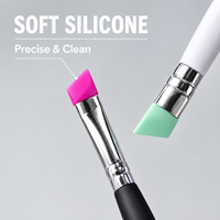 Pinceau Eyeliner de Précision Incliné en Silicone 1PC, Outil Portable pour Aegyo Sal et Cils Inférieurs, Pointe Souple pour Maquillage Quotidien