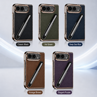 Nouvel étui de protection d'écran pliable pour iPhone DUO, coque en cuir PU de luxe avec étui de protection pour stylo pour Samsung ZFold8 Ultra
