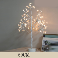 Weiße Birkenbaum-Lichterkette LED Weihnachtsdekoration Stern Schneeflocke Kirschkirsche Kugel Baumzweig-Licht Warmweiß