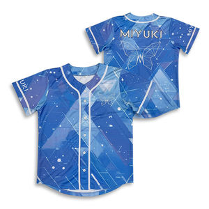 เสื้อเบสบอลลายทางพิมพ์ซับลิเมชันคลาสสิกวินเทจงานปักตามสั่ง OEM - Product Image 4