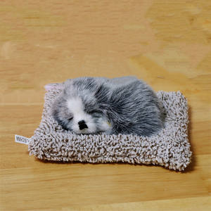 Life Like ที่นอนแมวของเล่นเด็ก,โมเดลแมวแบบคงที่ของตกแต่งโต๊ะรถเสื่อถ่านไม้ไผ่จำลองสัตว์เลี้ยงนอนหลับ - Product Image 6