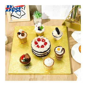 10x10x5セット、10 "ゴールドラウンドケーキドラム1ドラムケーキpara de empaquetado de la torta