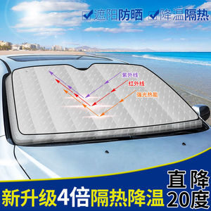 Pare-soleil pour pare-brise de voiture 140x70cm en aluminium pliable, protection contre la chaleur et les rayons du soleil - Product Image 5