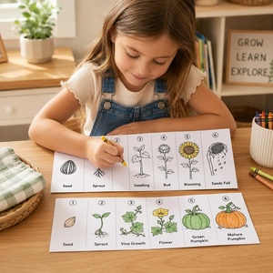 Activité sur le cycle <span class=keywords><strong>de</strong></span> vie des plantes pour enfants : Kit <span class=keywords><strong>de</strong></span> coloriage pliable en accordéon sur le parcours <span class=keywords><strong>de</strong></span> croissance des plantes, <span class=keywords><strong>de</strong></span> la <span class=keywords><strong>graine</strong></span> à la floraison - Product Image 6
