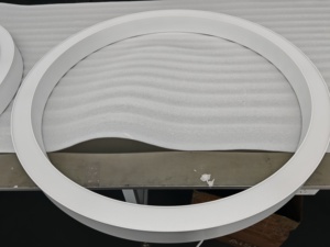 Luminaire <span class=keywords><strong>suspendu</strong></span> LED circulaire CCT réglable 3000K-5000K |   Lampe suspendue ronde blanche réglable pour <span class=keywords><strong>bureau</strong></span>, hall d'hôtel - Product Image 2
