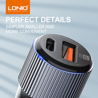 LDNIO C510Q USB a QC3.0 18W PD 20W Pengisi Daya Mobil Cepat 36W Pengisi Daya Mobil Pengisian Cepat Dual Port USB C Pengisi Daya Mobil untuk iPhone 13
