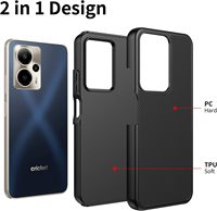 Cricket Outlast 5G 2024/AT & T Motivate Pro 5G noir double couche étui de protection d'écran antichoc robuste