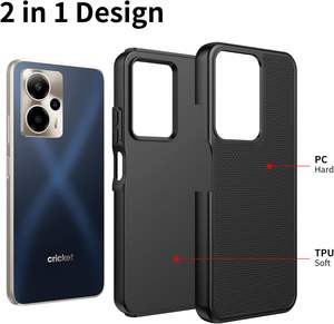 Cricket Outlast 5G 2024/AT & T Motivate Pro 5G noir double couche étui de protection d'écran antichoc robuste - Product Image 3