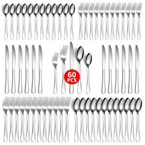Fabricant exporte des ensembles de luxe de 60 pièces d'ustensiles de table en acier inoxydable, comprenant des couteaux, des fourchettes, des cuillères, des ustensiles de cuisine américains - Product Image 1