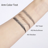 Crayon à sourcils double rotatif automatique, longue tenue, végétalien, imperméable, couleurs naturelles délicates, personnalisé, marque propre, étiquette privée