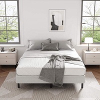 Cadre de lit en métal moderne à hauteur réglable 180*200cm pour matelas Queen, assemblage facile pour une utilisation en chambre