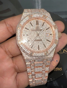 Fully VVS Moissanite Diamond Watch Hip Hop Statement <b>Wristwatch</b> for Street Fashion Available For Sale - Product Image 3