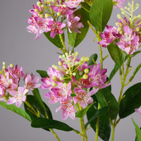 Bunga Buatan Tangkai Tunggal Bunga Bintang Ungu Dekorasi Komersial Ornamen Gaya Taman Monet Bunga Lilac Buatan