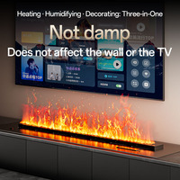 Soporte para TV de 75 Pulgadas con Chimenea Eléctrica Atomizada, Chimenea Eléctrica para Sala de Estar, Soporte para TV con Calefactor