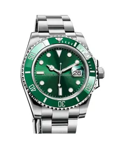 5A Marca de Qualidade 3135 3235 Mecânica Verde Relógio Aço Inoxidável Sspphire Crystal Luminous Automatic Watch Movimento Relógios