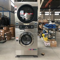 Lavadora y Secadora Automática que Funciona con Monedas, Fácil de Operar, con Capacidad de 15-25 kg, Certificación CE, para Lavandería