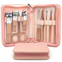 Ensemble de 9 coupe-ongles manucure pédicure ongles cuticules ciseaux ensemble d'outils pour l'art des ongles avec étui en cuir vente en gros