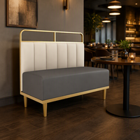 Table de salle à manger, chaises, canapés et banquette en acier inoxydable pour hôtel, café, bar et restaurant