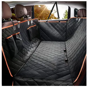 Dog Car Seat Cover for Back Seat Waterproof Pet Travel Backseat Protector with 4 Bags Side Flaps Dog Hammock Car Seat Cover